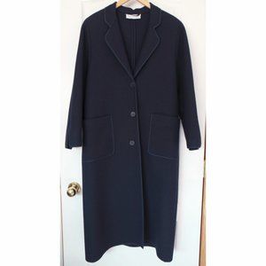 Vintage Weinberg Paris navy blue unlined 3-season wool coat